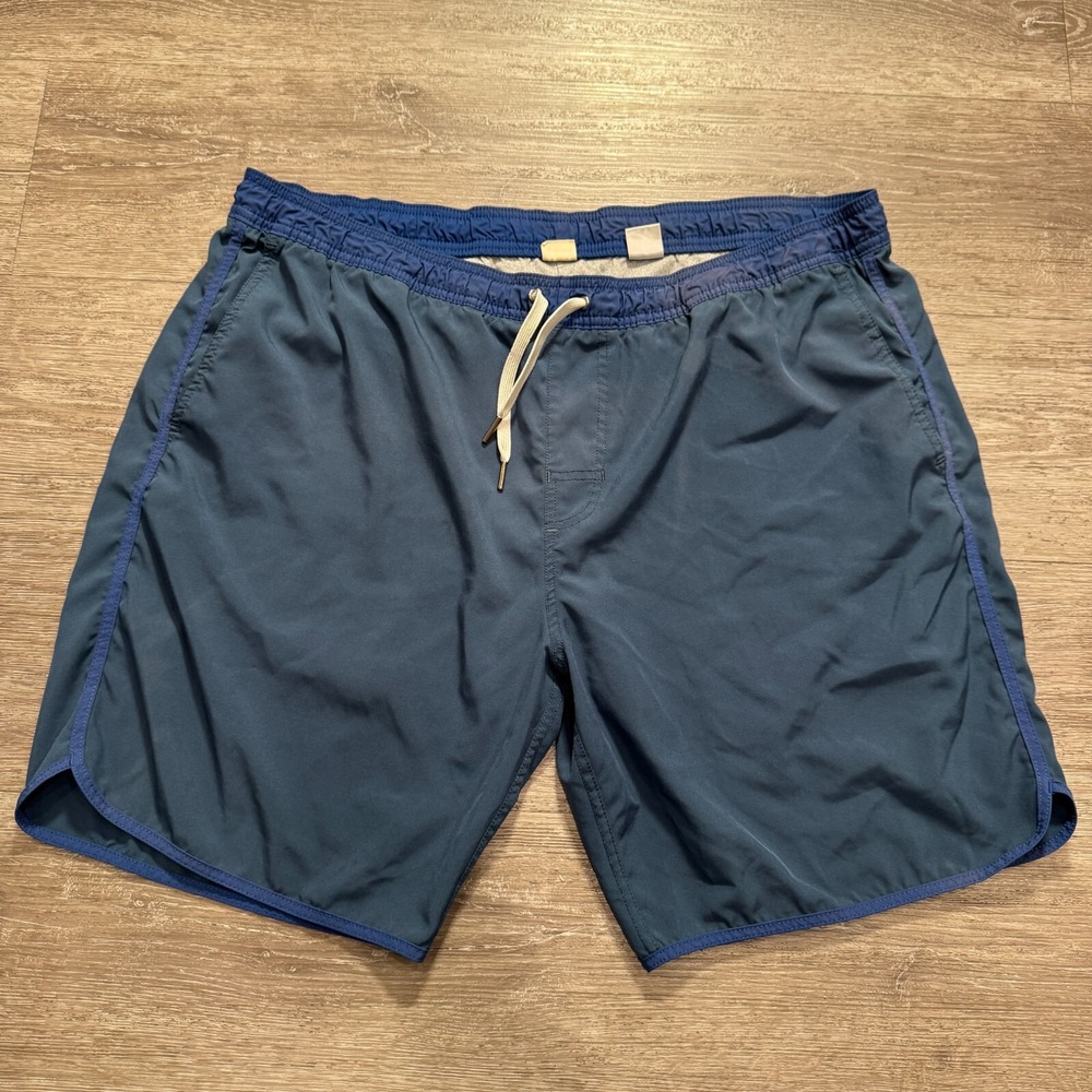 Fair Harbor Shorts Mens XL Blue Lined Drawstring 8" Casual‎ Board Shorts Surf